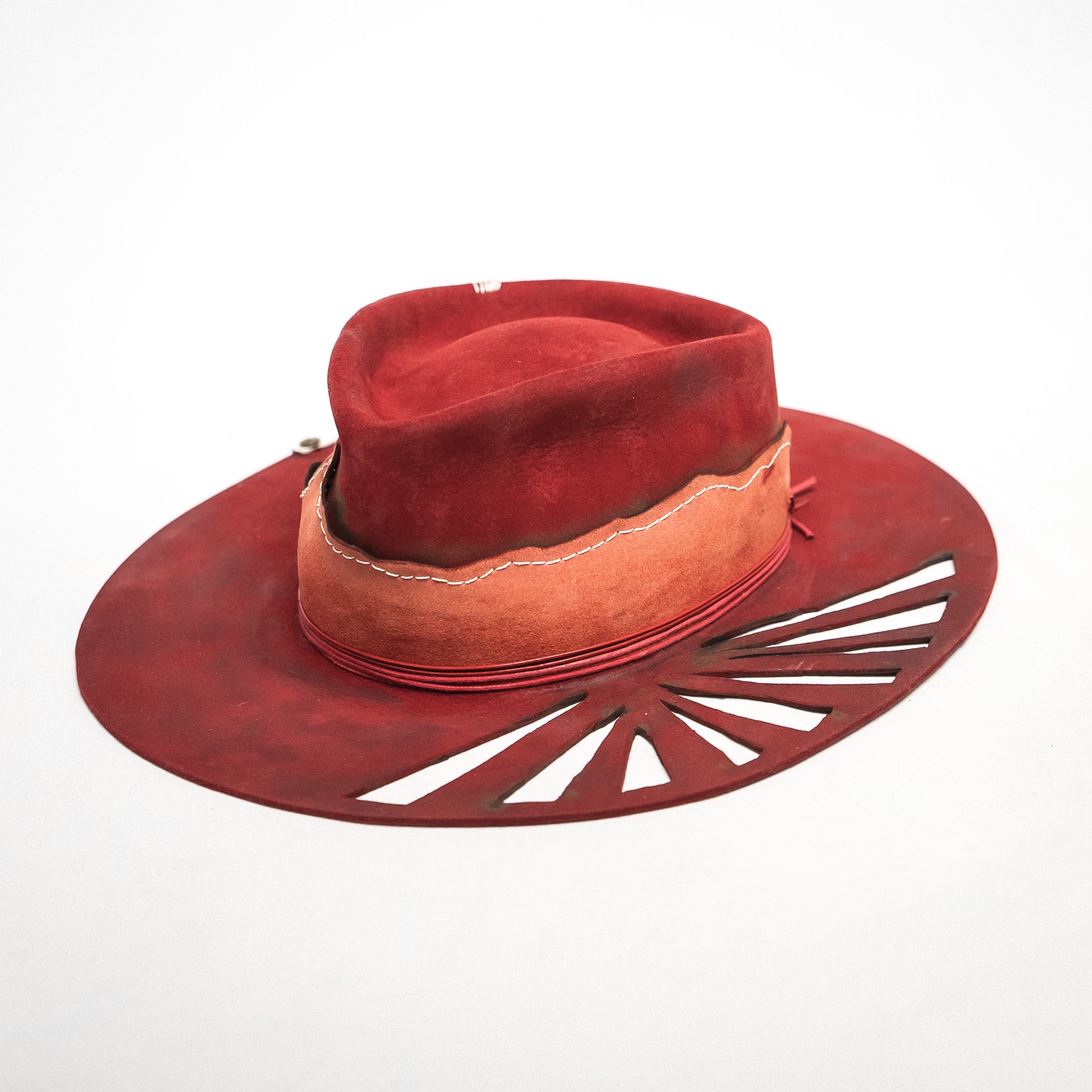 Sun Kissed Fedora Hat Custom Wool Felt One Size High-quality wool felt hat red - Fedora | Customizable – TomHats main image 4