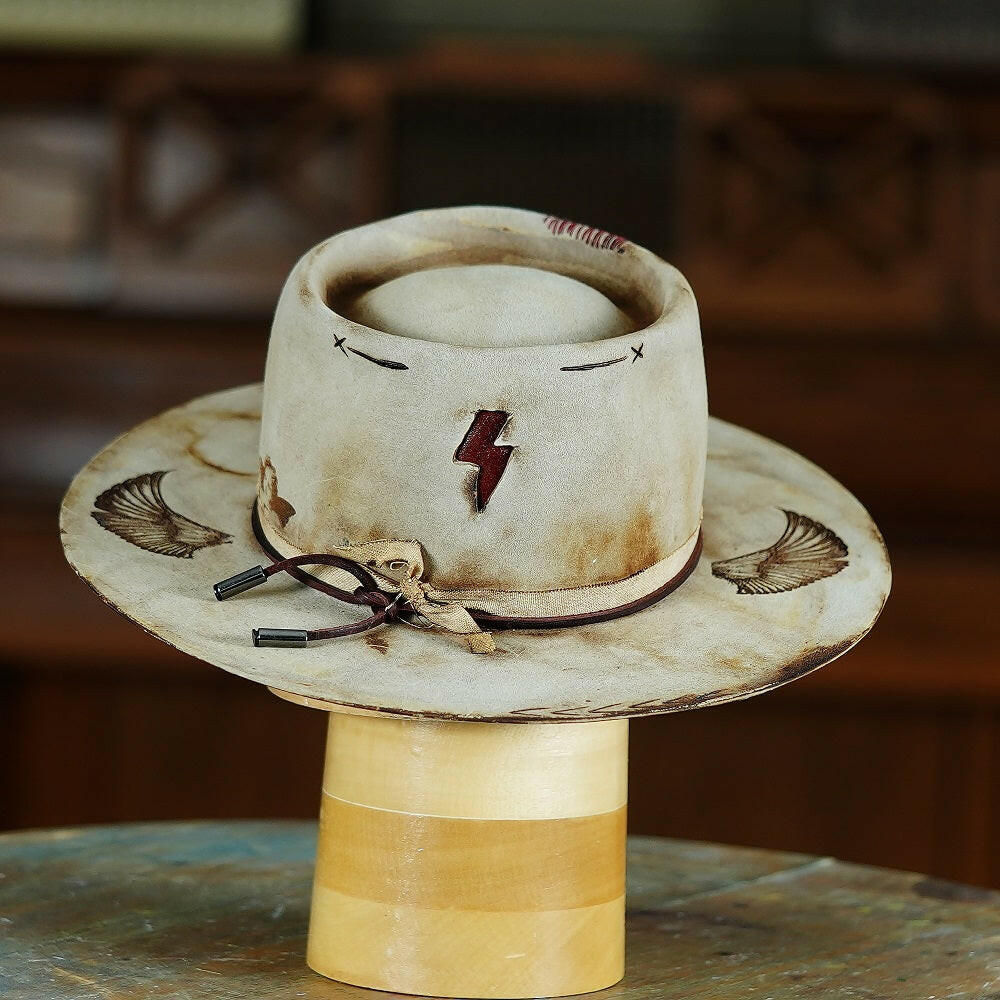 [Custom Handmade One of a kind hats]-[unisex fedora cowboy rare headwear felt hats]-[11.11HATS]