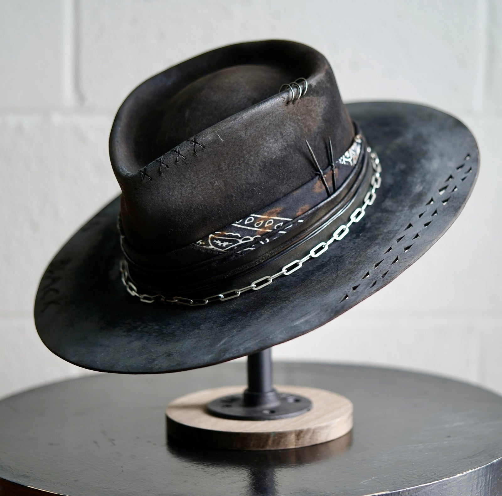[Custom Handmade One of a kind hats]-[unisex fedora cowboy rare headwear felt hats]-[11.11HATS]