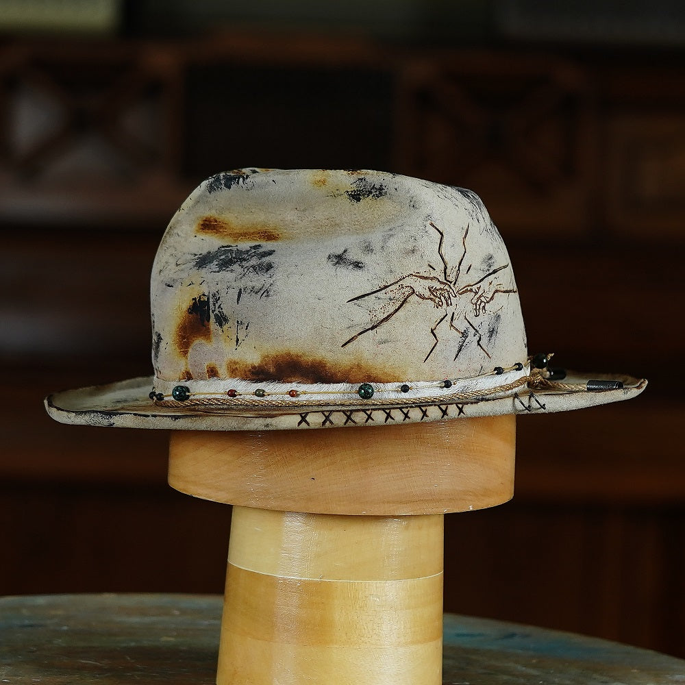 [Custom Handmade One of a kind hats]-[unisex fedora cowboy rare headwear felt hats]-[11.11HATS]