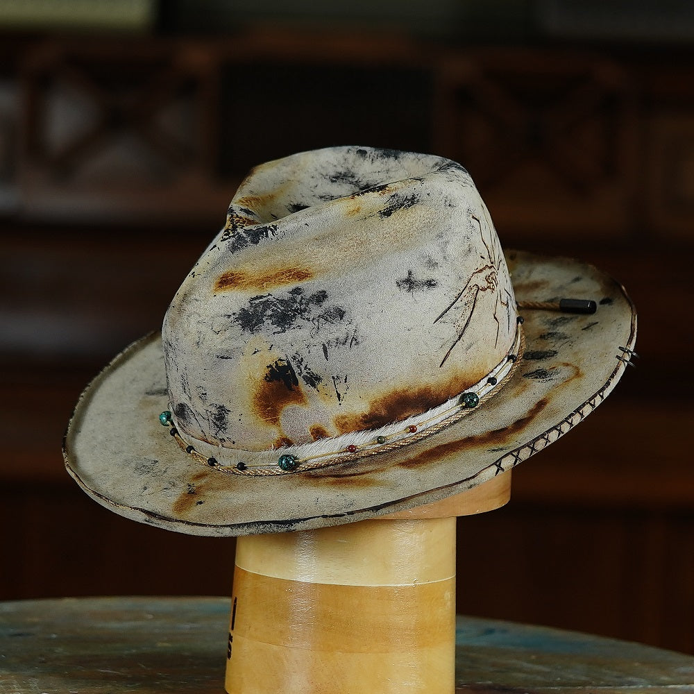[Custom Handmade One of a kind hats]-[unisex fedora cowboy rare headwear felt hats]-[11.11HATS]