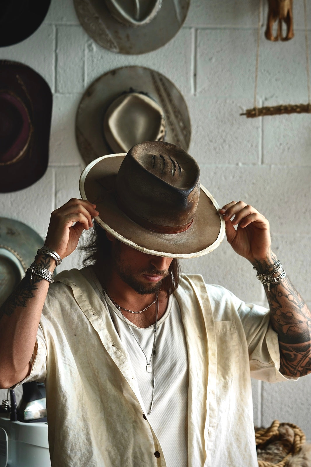 [Custom Handmade One of a kind hats]-[unisex fedora cowboy rare headwear felt hats]-[11.11HATS]