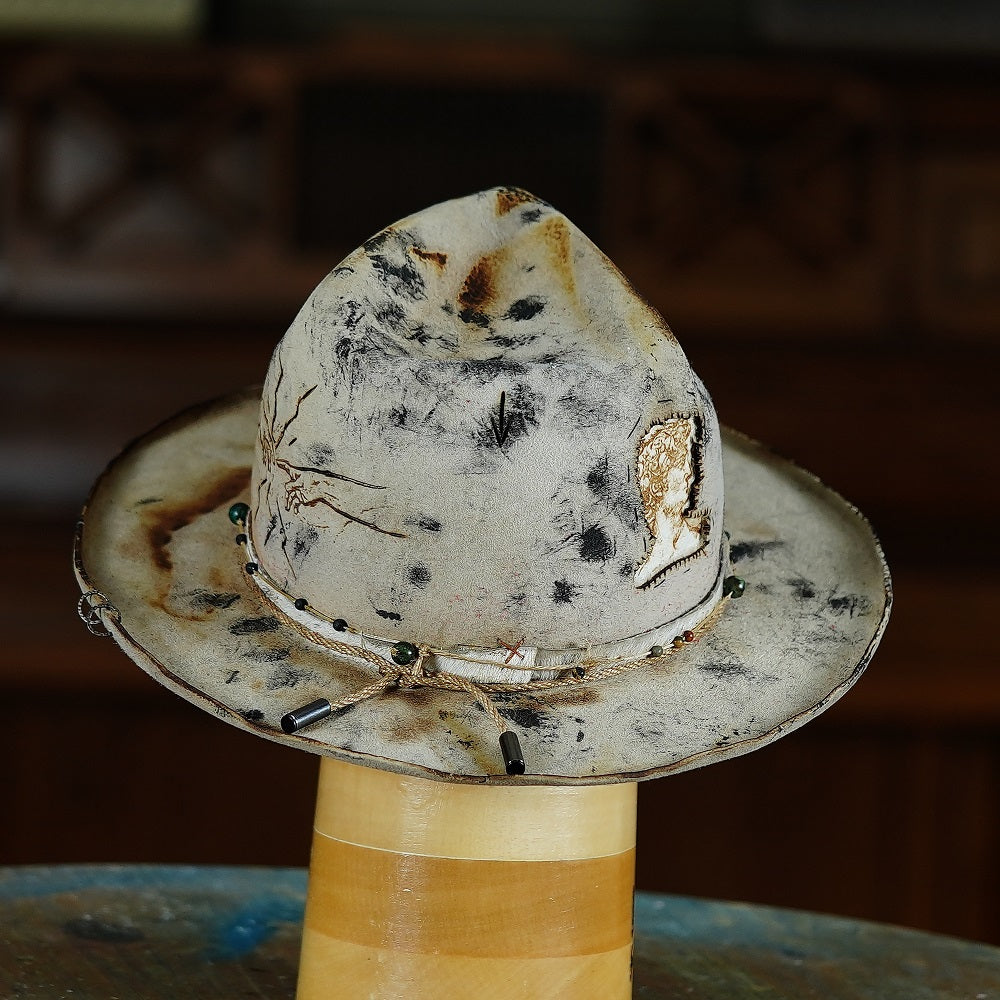 [Custom Handmade One of a kind hats]-[unisex fedora cowboy rare headwear felt hats]-[11.11HATS]