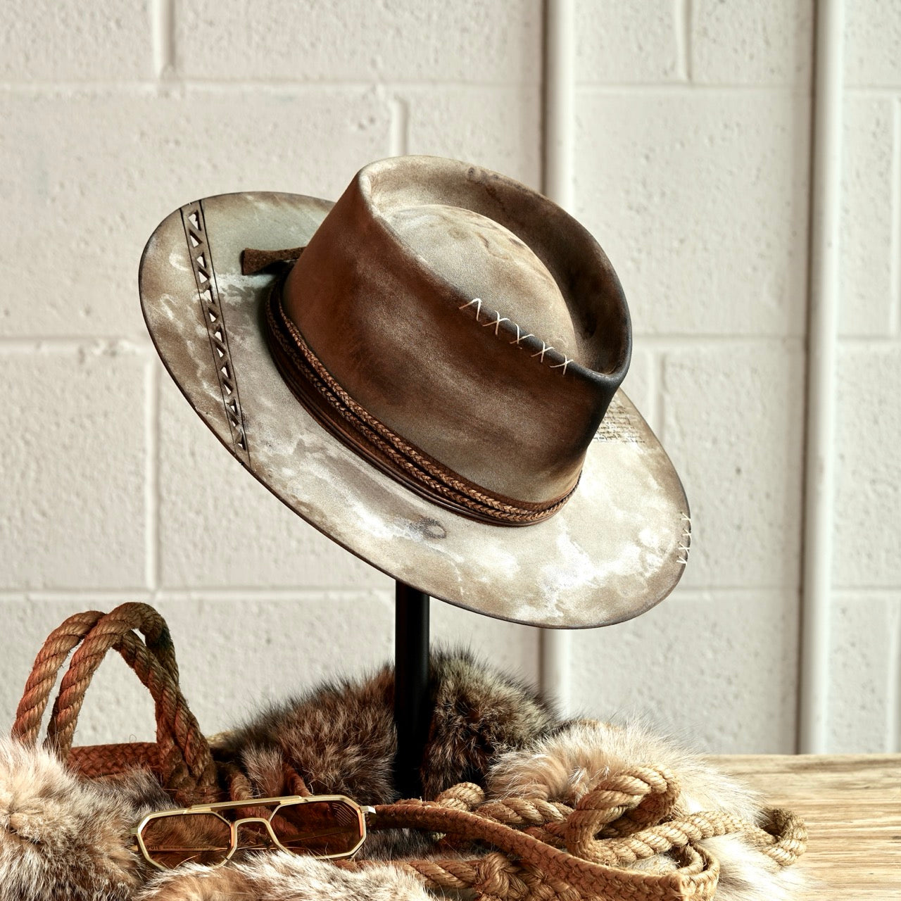 [Custom Handmade One of a kind hats]-[unisex fedora cowboy rare headwear felt hats]-[11.11HATS]