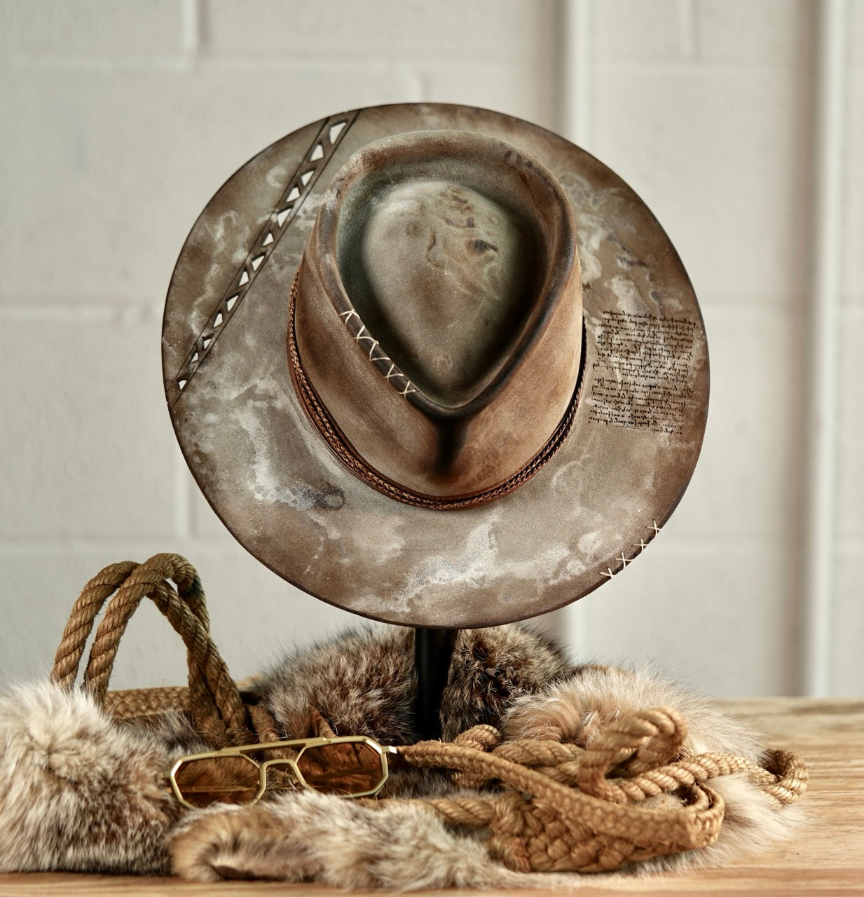[Custom Handmade One of a kind hats]-[unisex fedora cowboy rare headwear felt hats]-[11.11HATS]