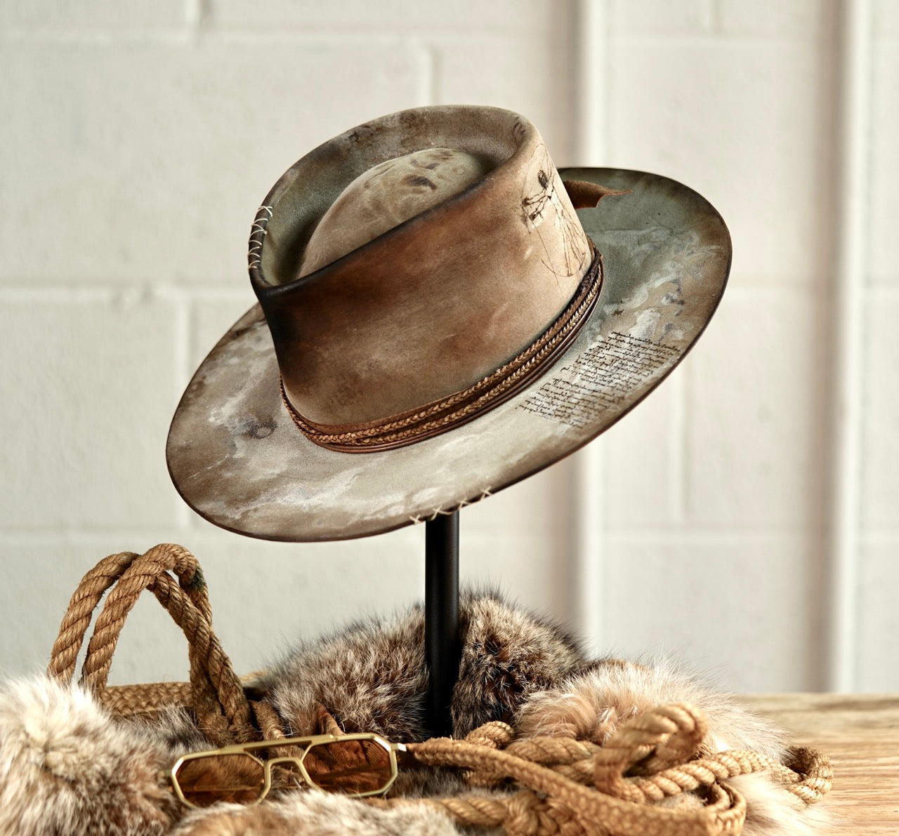 [Custom Handmade One of a kind hats]-[unisex fedora cowboy rare headwear felt hats]-[11.11HATS]